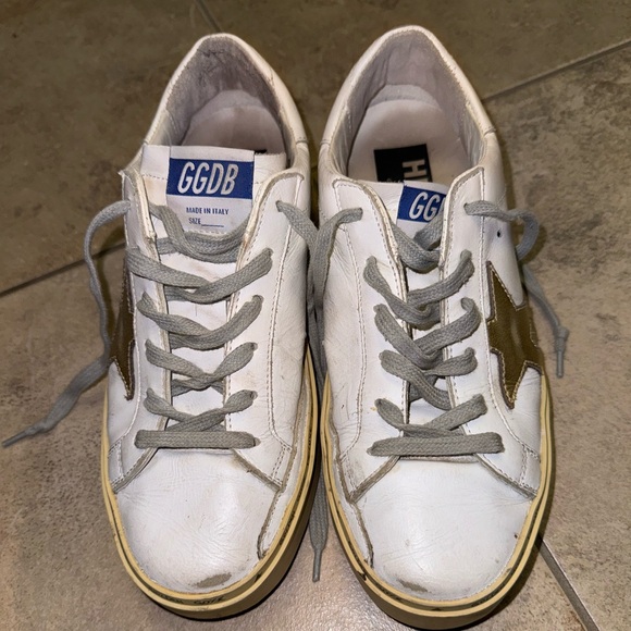 Golden Goose HI-STAR White Gold Star Sneaker Size 37 - Picture 3 of 12